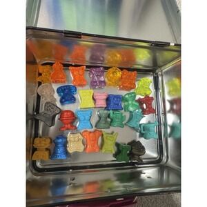 Gogo's Crazy Bones Lot 28 Figures + Lunchbox Tin Purple Vintage 90's Classic